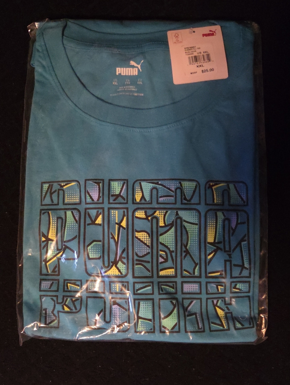 Puma Teal Graphic Short Sleeve T-Shirt